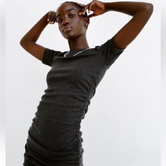 Zara Ruched Dress Size M - Picture 4 of 8